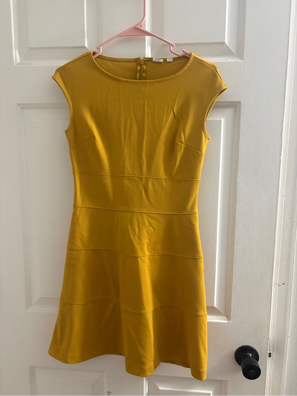 GAP Women's Mustard Yellow Cap-Sleeve Fit & Flare Dress